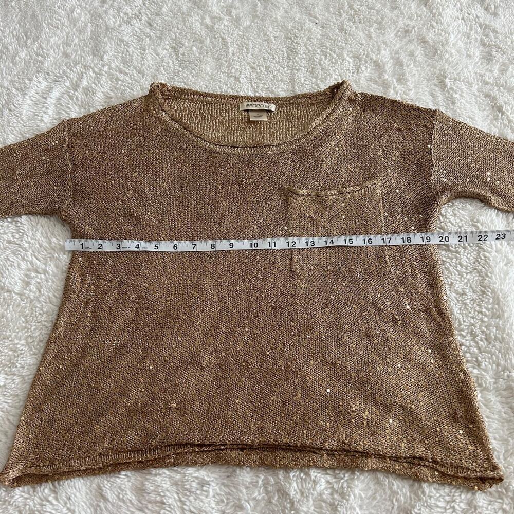 VTG Arden B Gold Sequin 3/4 Sleeve Women’s Sz S Y2K Party Disco Glam Festival - Picture 3 of 5
